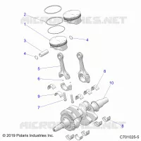 ENGINE, VILEBREQUIN AND PISTON