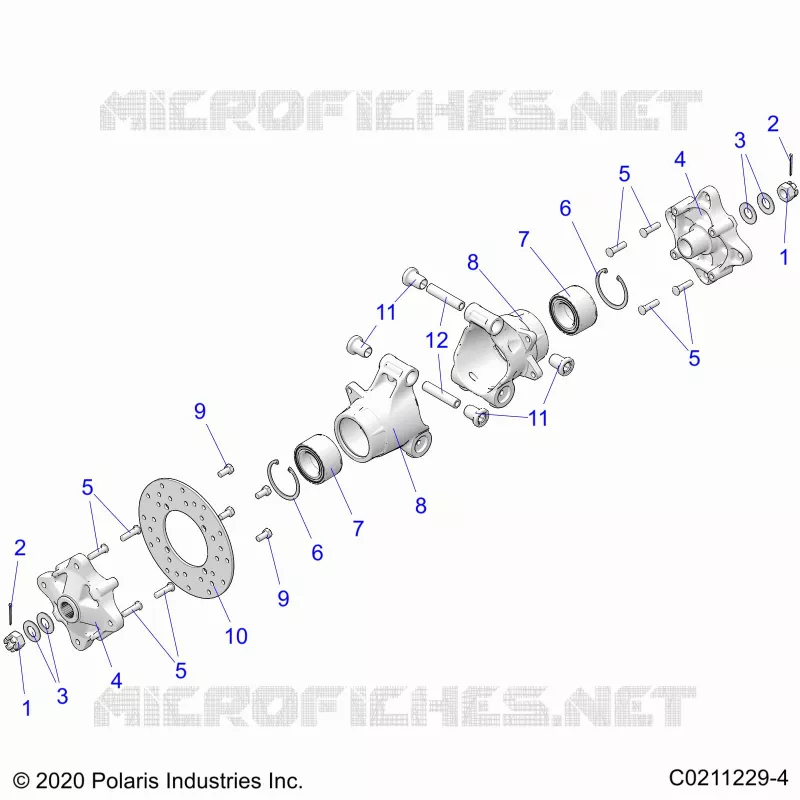 SUSPENSION ARRIERE HUBS, CARRIER AND BRAKE DISC