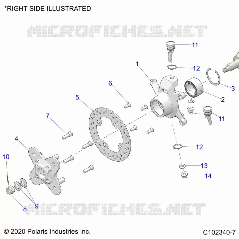 SUSPENSION AVANT HUB, KNUCKLE AND BRAKE DISC
