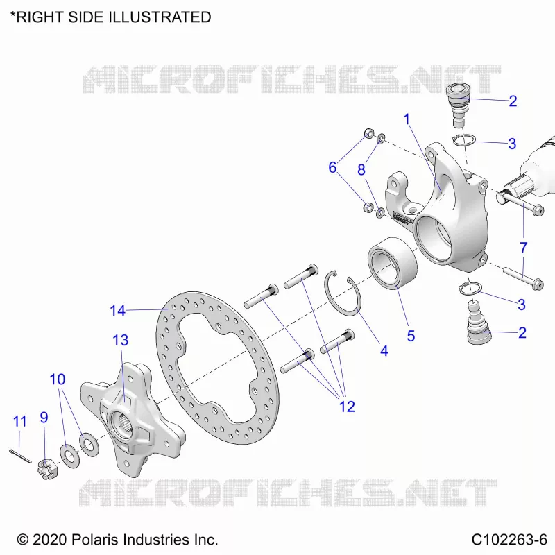 SUSPENSION AVANT HUB, KNUCKLE AND BRAKE DISC