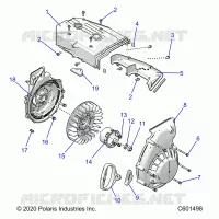 ENGINE, BLOWER HOUSING AND LANCEUR
