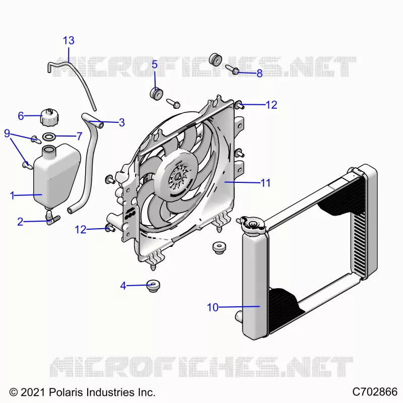 ENGINE, SYSTÃˆME DE REFROIDISSEMENT, RADIATOR, FAN & OVERFLOW BOTTLE