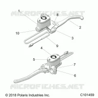 BRAKES, FRONT BRAKE LEVER AND MAITRE CYLINDRE