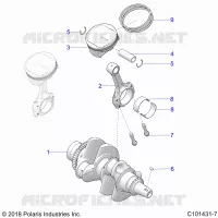 ENGINE, VILEBREQUIN AND PISTON