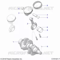 ENGINE, VILEBREQUIN AND PISTON