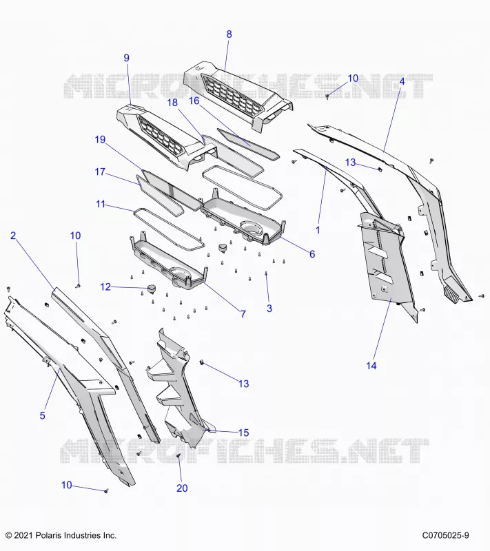 CARROSSERIE ARRIERE FENDERS AND BEZELS- Z24NEC99AM/BM (C0705025-9)