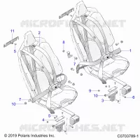 SIEGE BELT MOUNTING, FRONT, PREMIUM/DELUXE