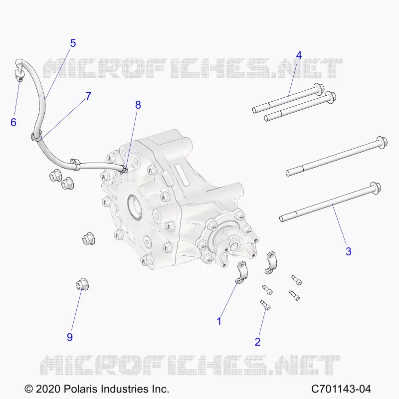 SYSTÃˆME DE TRANSMISSION, GEARCASE, REAR, MOUNTING
