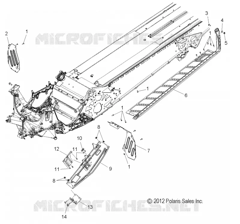 CHASSIS, PROTECTION D'EMBRAYAGE AND REPOSE PIEDS