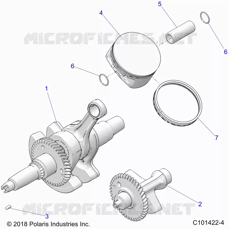 ENGINE, VILEBREQUIN, PISTON AND BALANCE SHAFT