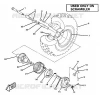 ROUE AVANT AND  BRAKE ASSEMBLY. (4911701170030A)