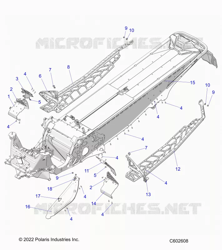 CHASSIS, PROTECTION D'EMBRAYAGE, FOOTRESTS, AND RUNNINGBOARDS