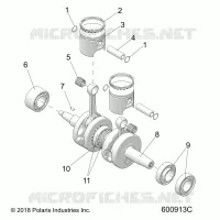 ENGINE, PISTON AND VILEBREQUIN
