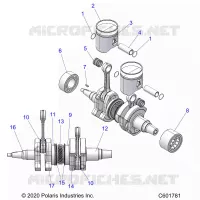 ENGINE, PISTON AND VILEBREQUIN