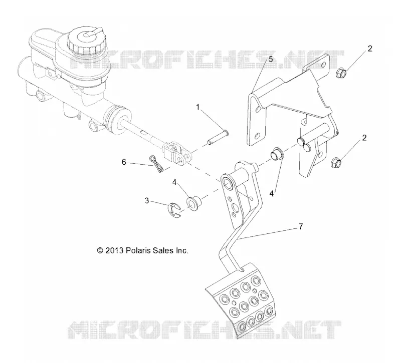BRAKES, PEDAL AND MAITRE CYLINDRE MOUNTING