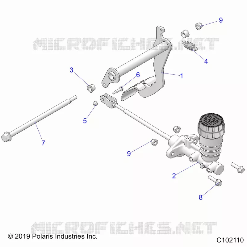 BRAKES, PEDAL AND MAITRE CYLINDRE MOUNTING