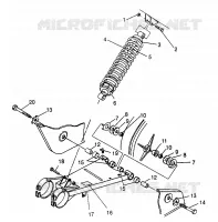BRAS OSCILLANT ET AMORTISSEUR ARRIERE 6X6 400L