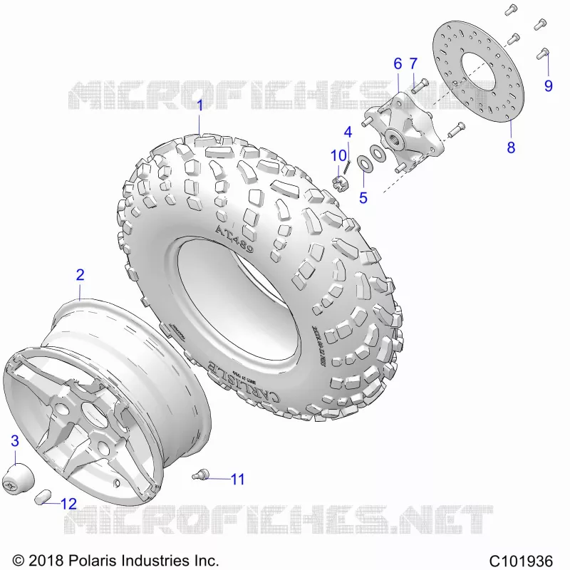 ROUES, FRONT TIRE AND BRAKE DISC