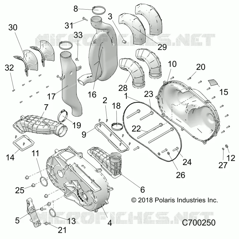 DRIVE TRAIN, COUVERCLE D'EMBRAYAGE AND DUCTING