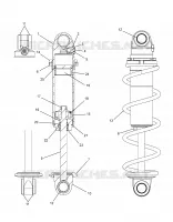 SUSPENSION, AMORTISSEUR AVANT TRACK (BLACK COIL OVER)
