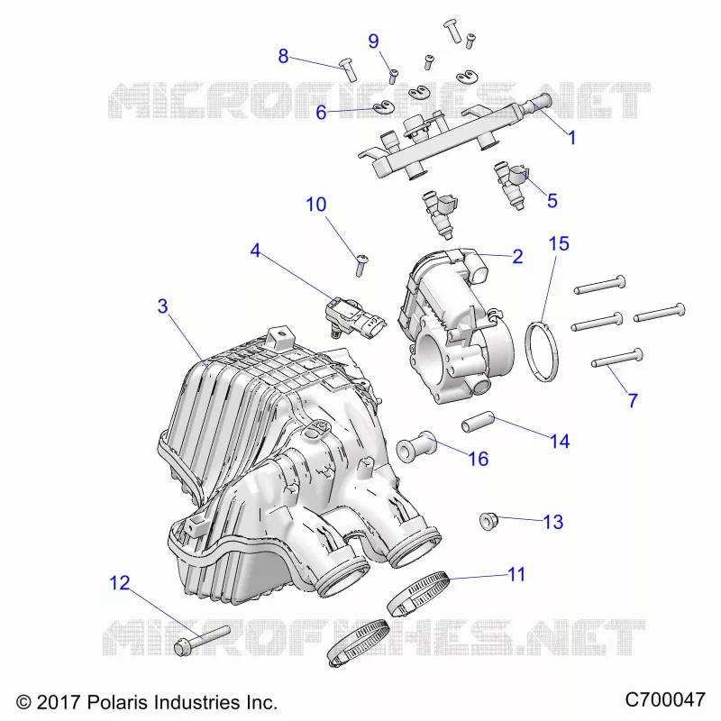 ENGINE, PRISE D'AIR MANIFOLD, THROTTLE BODY, FUEL RAIL