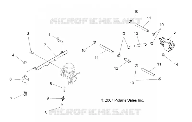 MOTEUR, CARBURATEUR MOUNTING AND CARBURANT LINES