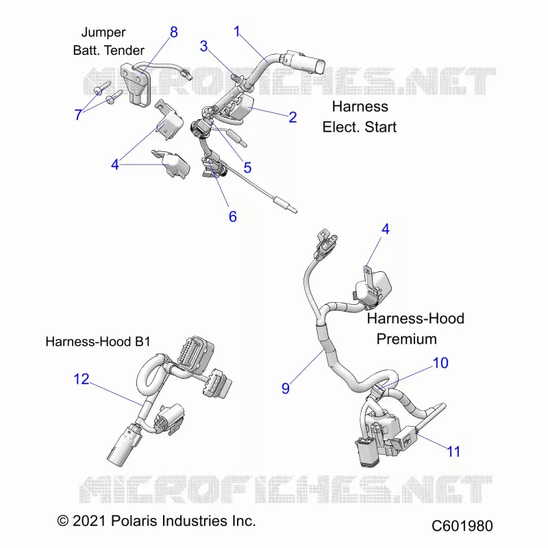 ELECTRICITE, WIRE HARNESS, HOOD, ELEC. START