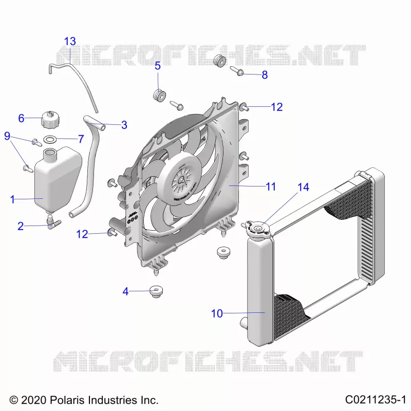 ENGINE, SYSTÃˆME DE REFROIDISSEMENT, RADIATOR, FAN & OVERFLOW BOTTLE