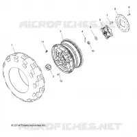 ROUES, FRONT TIRE AND BRAKE DISC