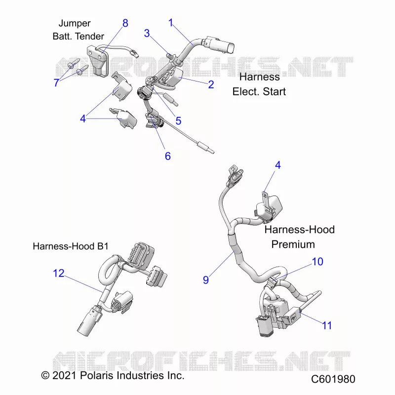 ELECTRICITE, WIRE HARNESS, HOOD, ELEC. START