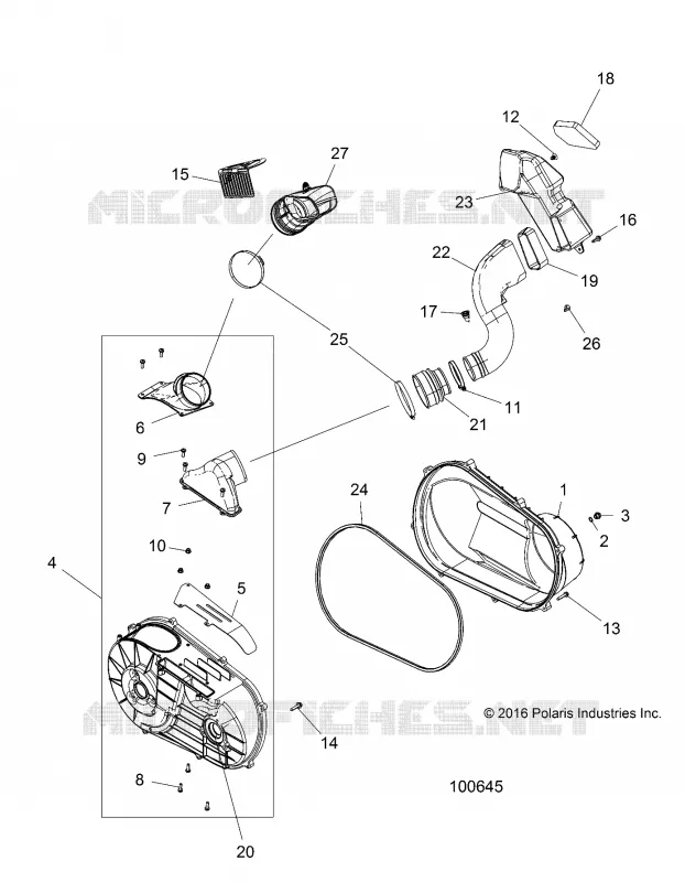 DRIVE TRAIN, COUVERCLE D'EMBRAYAGE AND DUCTING