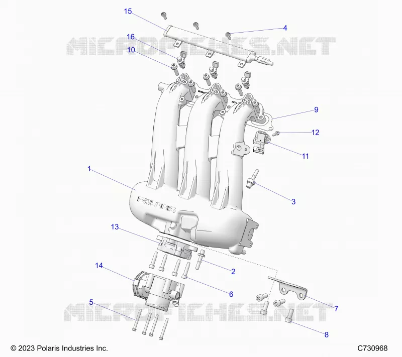 ENGINE, INTAKE MANIFOLD, CORPS DE PAPILON, FUEL RAIL