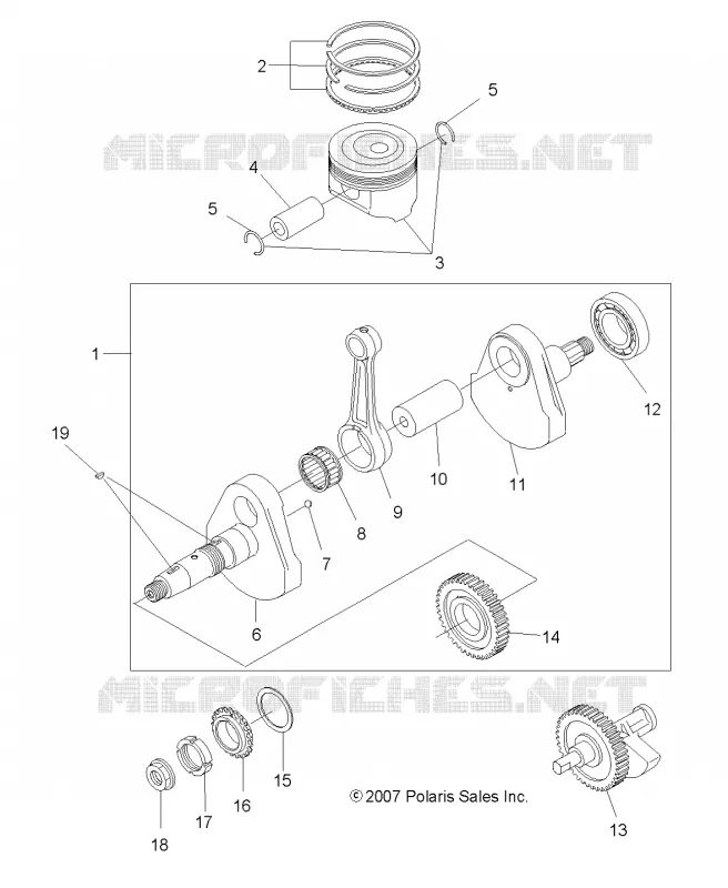 MOTEUR, VILEBREQUIN AND PISTON