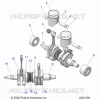 ENGINE, PISTON AND VILEBREQUIN