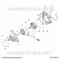 ENGINE, STATOR COVER AND FLYROUE
