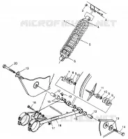 BRAS OSCILLANT ET AMORTISSEUR ARRIERE