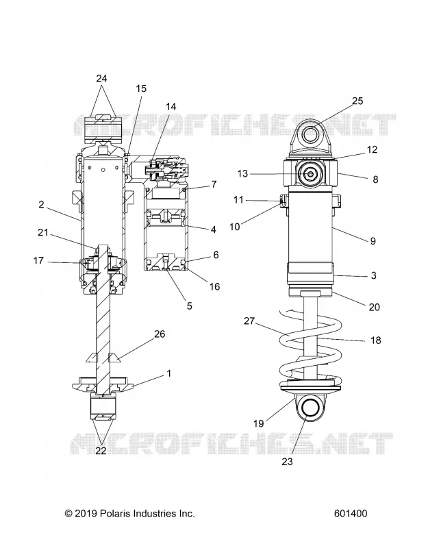 SUSPENSION, AMORTISSEUR AVANT TRACK