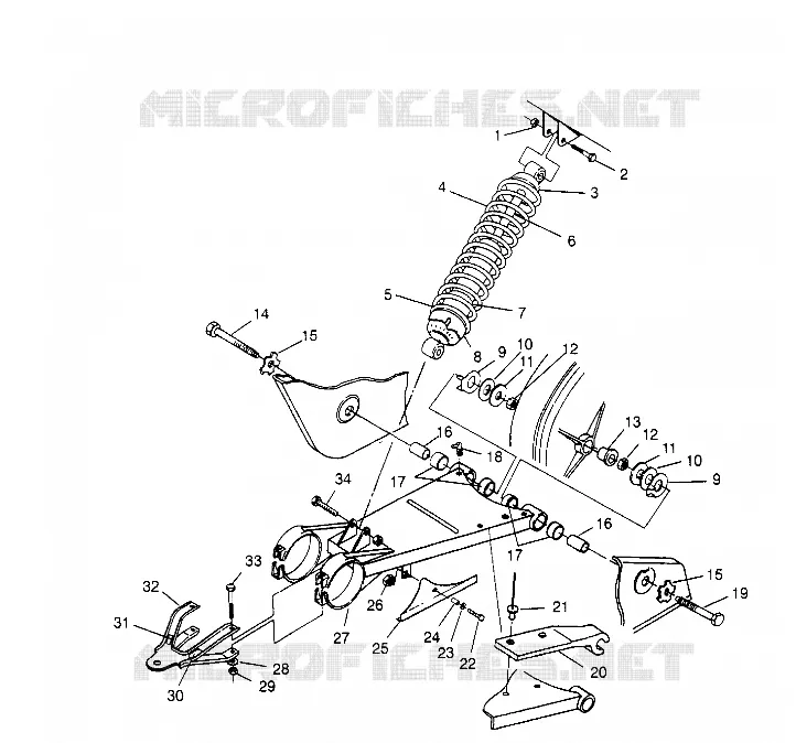 BRAS OSCILLANT ET AMORTISSEUR ARRIERE Sportsman 4x4 W958040 (4930403040C003)