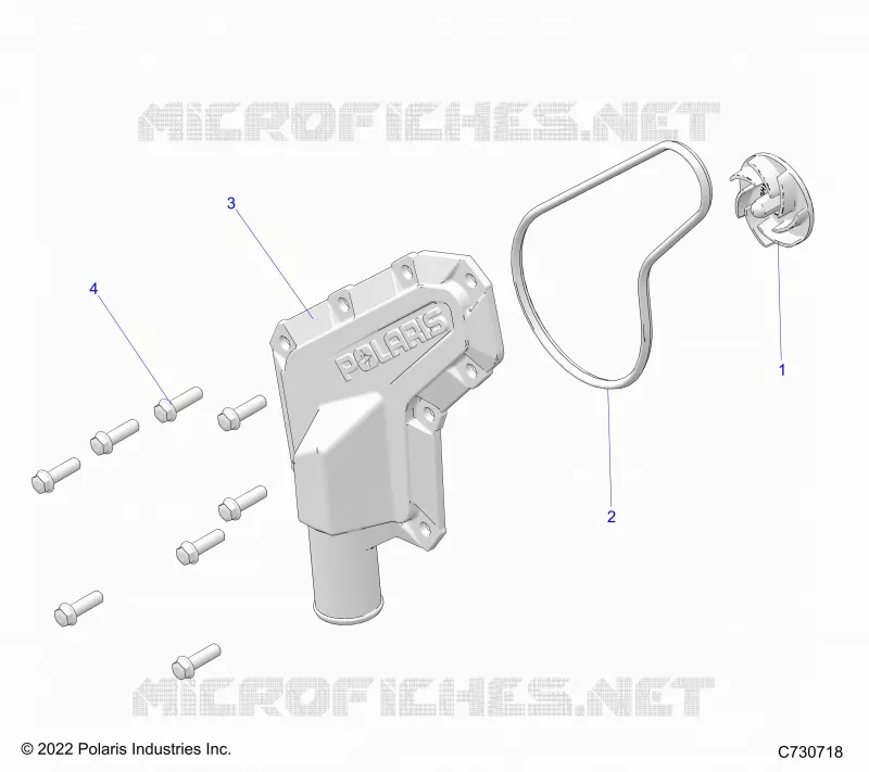 MOTEUR, WATERPUMP IMPELLER AND COVER