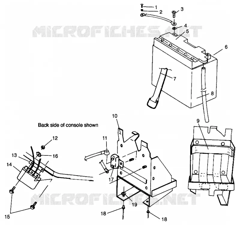 SUPPORT BATTERIE 500 EFI SKS 0962574, EFI RMK 0962974, and EUROPEAN 500 EFI SKS (4931983198C006)