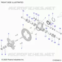SUSPENSION ARRIERE HUB, CARRIER AND BRAKE DISC