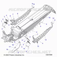 CHASSIS, PROTECTION D'EMBRAYAGE, FOOTRESTS, AND RUNNINGBOARDS