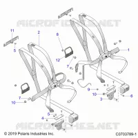 SIEGE BELT MOUNTING, FRONT, 6 POINT