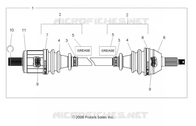 SYSTÈME DE TRANSMISSION, FRONT HALF SHAFT