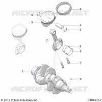 ENGINE, VILEBREQUIN AND PISTON