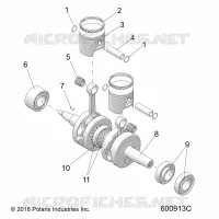 ENGINE, PISTON AND VILEBREQUIN