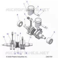 ENGINE, PISTON AND VILEBREQUIN
