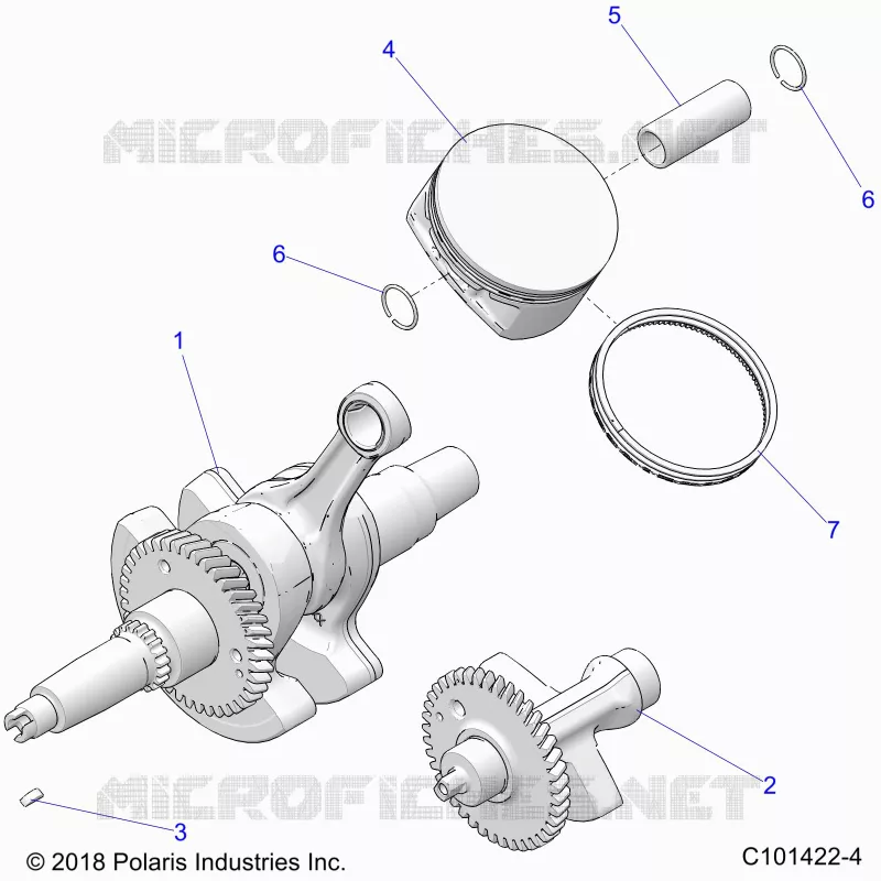 ENGINE, VILEBREQUIN, PISTON AND BALANCE SHAFT