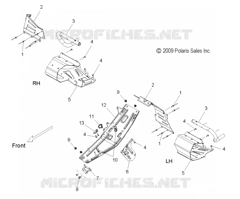 CHASSIS, PROTECTION D'EMBRAYAGE AND REPOSE PIEDS