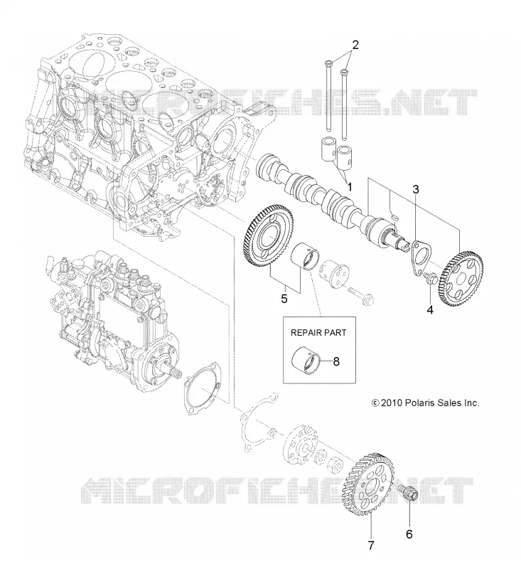 MOTEUR, CAMSHAFT and DRIVING GEAR